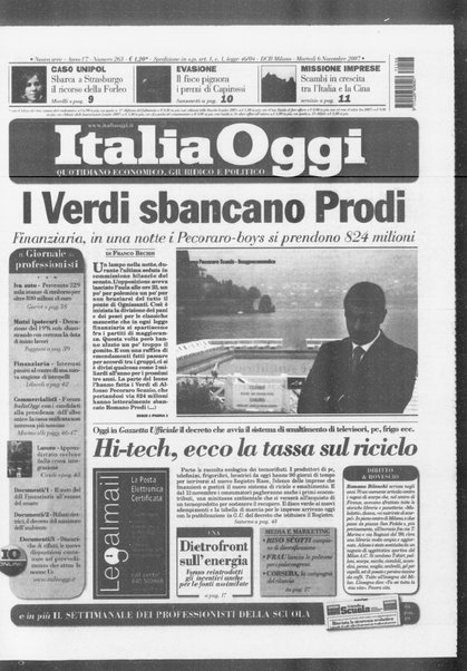 Italia oggi : quotidiano di economia finanza e politica